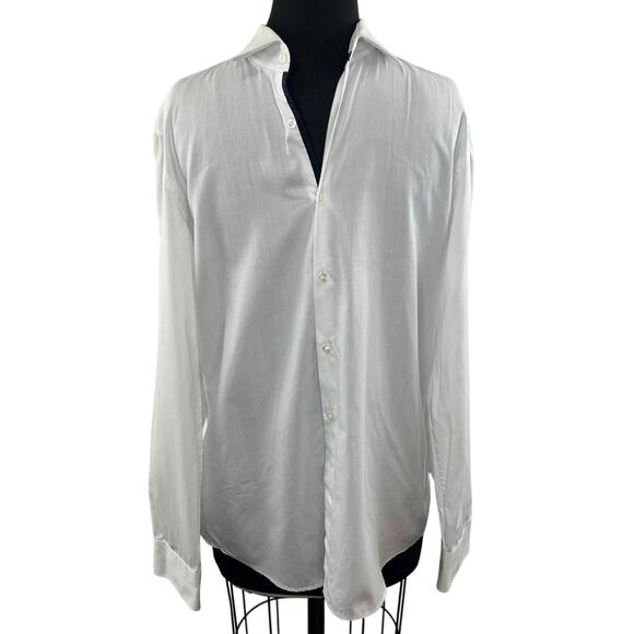 HUGO by Hugo Boss White C-Joey Button-Down Long Sleeve Slim Fit Men's Size 16 - Picture 1 of 6